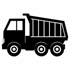 Dump truck Black silhouette