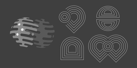 Obraz premium 幾何学 抽象 ストライプ ライン サークル 科学 背景