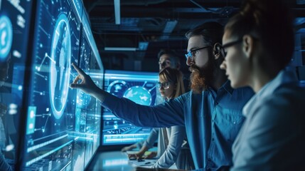 Startup team leader guiding the team through a complex problem.