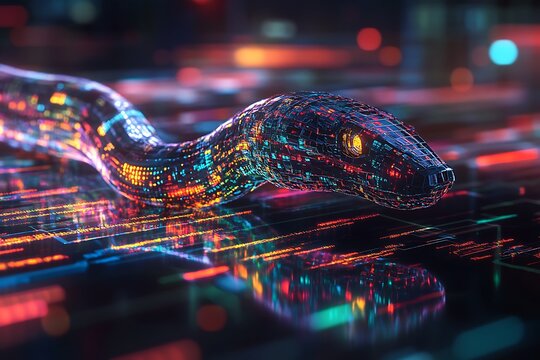Abstract background of a digital technology with python