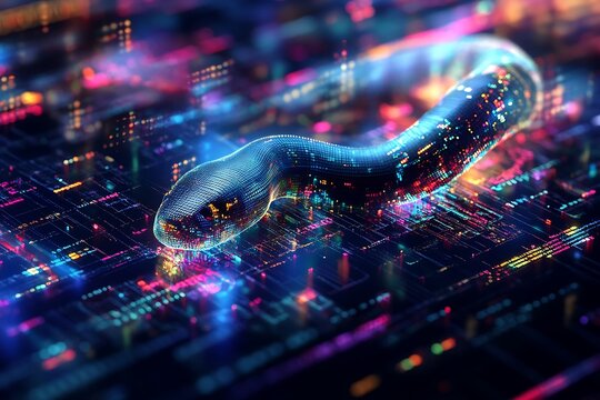 Abstract background of a digital technology with python