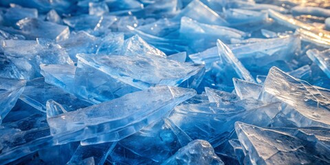 Obraz premium Frozen Crystal Reflections A Macro Perspective of Shattered Ice, ice , crystal , texture , frozen