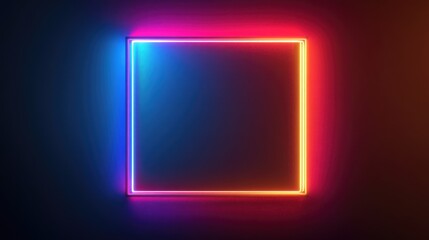 Neon Frame in Dark Room