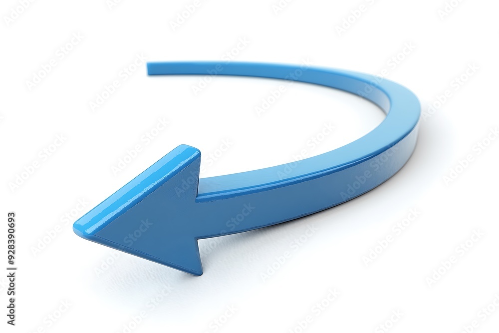 Poster curved arrow pointing to the right on a white background