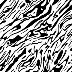 Seamless animal skin pattern. Black and white stripes texture. Zebra skin.