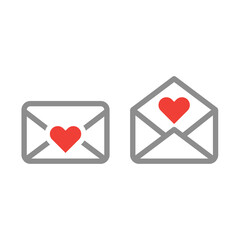 Love letter vector icon. Envelope with heart, dating app message.