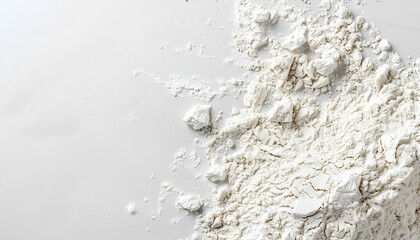 Heap of flour on white background