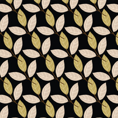 Stylish vector template featuring a seamless pattern of yellow and grey petals. Perfect for backgrounds, textiles, and elegant designs.