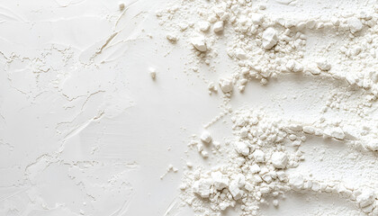 Heap of flour on white background