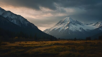 sunset in the mountains