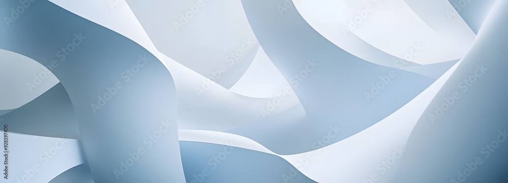 Poster 30. abstract 3d design featuring interlocking geometric prisms and curved surfaces, isolated on a cl