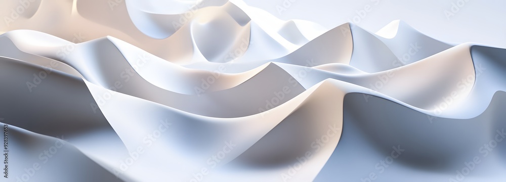 Poster 30. abstract 3d design featuring interlocking geometric prisms and curved surfaces, isolated on a cl