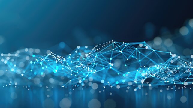 A digital face silhouette displays moving data lines and points, creating an engaging visual representation of technology and humanity's interaction