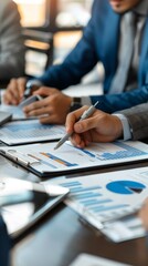 View at group of business people working together and preparing new project on a meeting in office, Generative AI