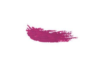 Fuchsia Pink Matte Lipstick Smear With A Smooth Creamy Texture Brush Stroke On White Background
