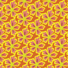 Elegant vector template with a seamless pattern of yellow and red leaves. Ideal for backgrounds, textiles, and seasonal designs.  For decoration