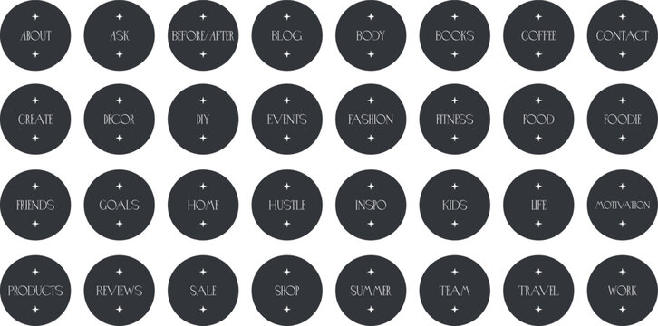 Social media stories background with black circles highlights solid colors. Modern abstract pattern for blogger	
