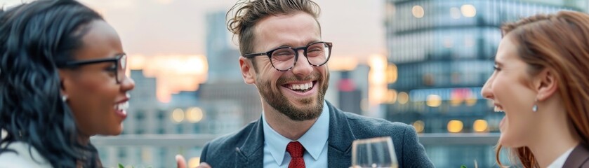 Happy Business People Laughing and Enjoying Time Together