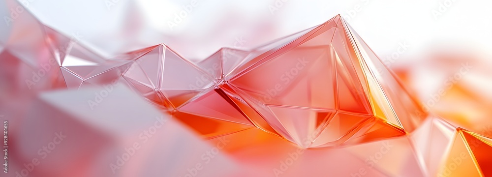 Poster 9. abstract 3d design featuring interconnected geometric prisms and smooth gradients, isolated on a 