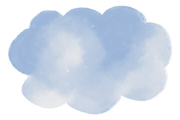 sky blue cloud with transparent background. cute cloud illustration