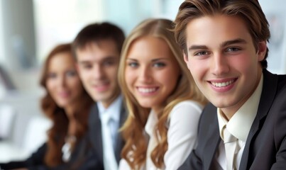 Fototapeta premium Young business people in office, Generative AI