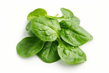 Fototapeta premium Fresh spinach leaves on white background close up