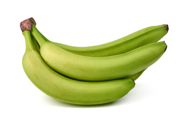 Bunch of ripe bananas isolated on white background.