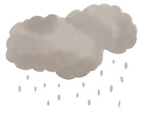 cute grey cloud with transparent background. cute nursery illustration