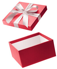 red color open gift box