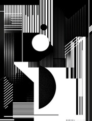 Bold Geometric Abstraction: Dynamic Monochrome Composition