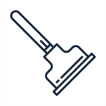 recommend clip art: Plunger icon. Simple flat, filled outline style. Sink, toilet, pump, plumber, suction, unclog, bathroom concept. Sign symbol design. Vector illustration