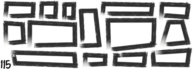 Grunge stripes mega set bundle collection. Black labels, frames, paint texture. Brush strokes mockups template. Background handmade design elements.