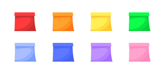 Sticker Set Icons. All colors icons. Flat style. Vector icons.