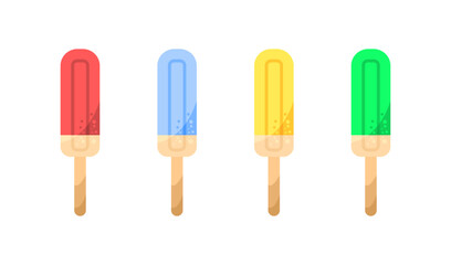 Ice cream set icons. All Flavors Icons. Flat style. Vector icons.