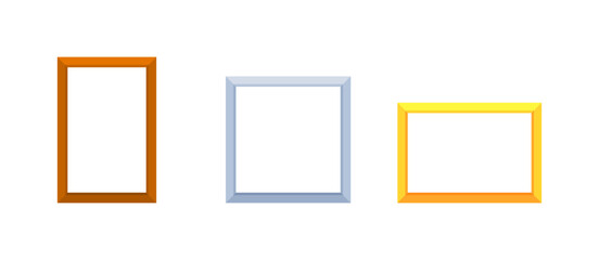 Frame icons mockup. Flat style. Vector icons.