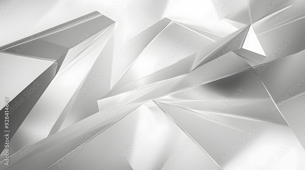 Poster 60. abstract 3d design with sleek, angular shapes and smooth, translucent surfaces forming a modern 