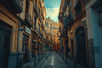 Fototapeta premium ai generative classic italian residential street alley