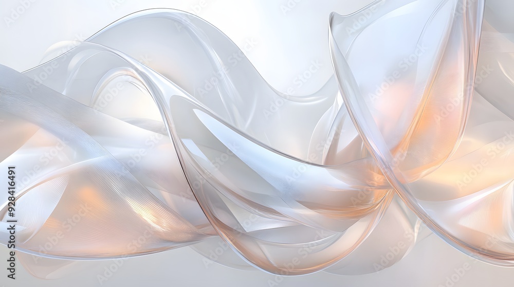 Poster 64. futuristic 3d wall art featuring an array of translucent prisms and smooth curves forming an abs