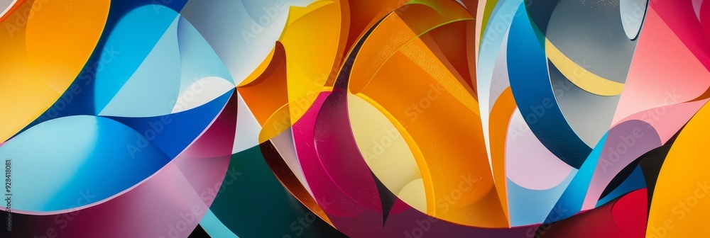 Poster a captivating abstract background featuring vibrant colors, creating an intriguing interplay of curv