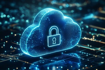 Illustration of Cloud Security Services Technology created with Generative AI