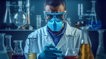 Chemist working in the lab on new experiment