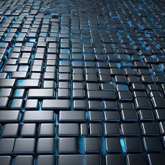 Naklejka premium Sleek Digital Grid: Metallic Silver and Blue Hues with Clean, Sharp Lines for a High-Tech Futuristic Design