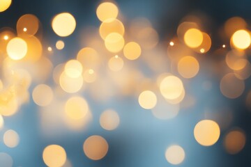 Fototapeta premium Golden blurred bokeh lights on black background. Glitter sparkle stars for celebrate. 