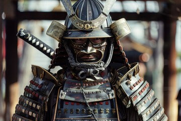 Samurai in classic armor