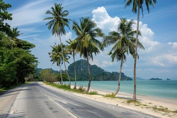 Scenic beaches and coconut trees in Thailand