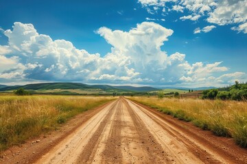 Fototapeta premium Scenic dirt road on a sunny day