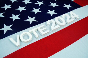 Vote 2024, Presidential Election with USA American flag background