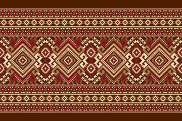 Navajo pattern.Geometric ethnic floral pattern on brown background vector illustration.geometric texture,fabric,clothing,decoration.