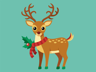 Fototapeta premium Christmas deer illustration generated by ai