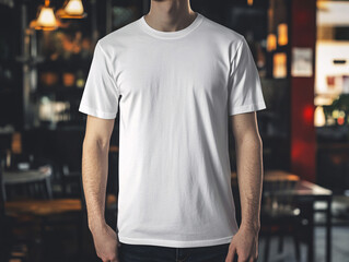 Fototapeta premium Set Mockup of a t-shirt 3D rendering, with a round neck, universal clothing for women, men, isolated on background. Template of fashion clothes for branding, place for design